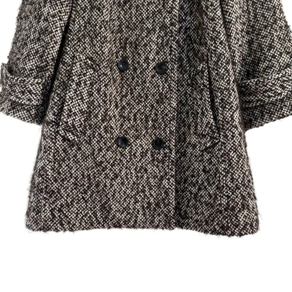 Coach Women's Brown Wool Tweed Double Breasted Button Front Coat Size S/P‎